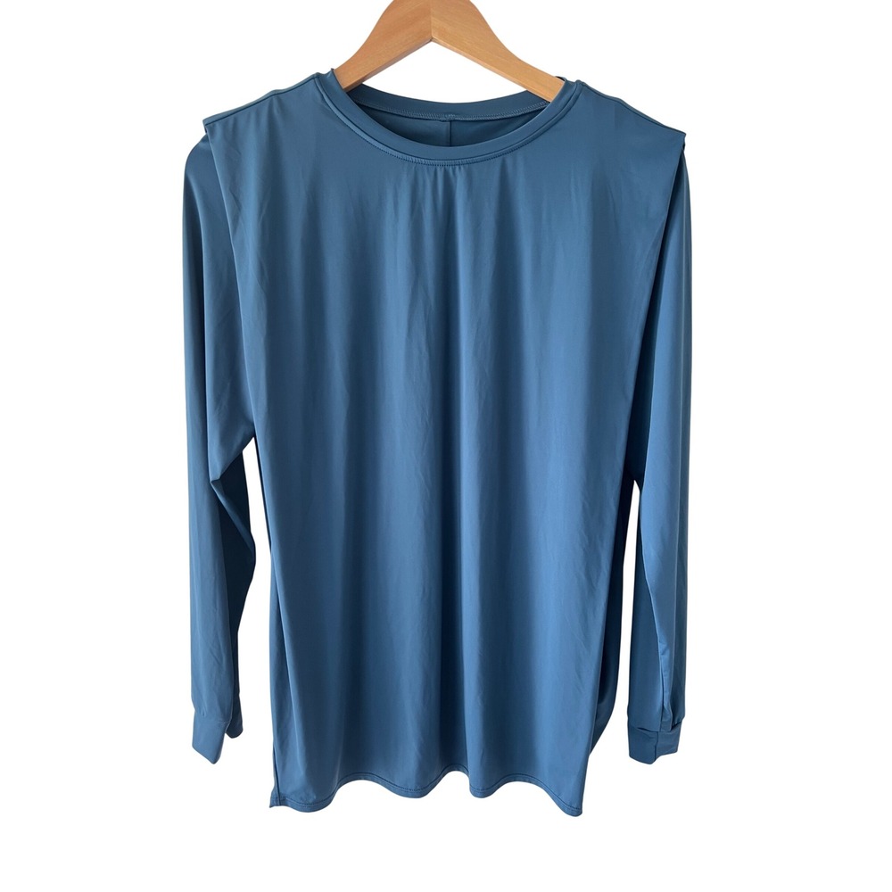Halara Round Neck Long Sleeve Yoga Sports‎ Top UPF50+ Blue Large